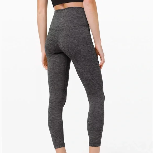 lululemon athletica Pants Jumpsuits Lululemon Heathered Black Leggings Poshmark